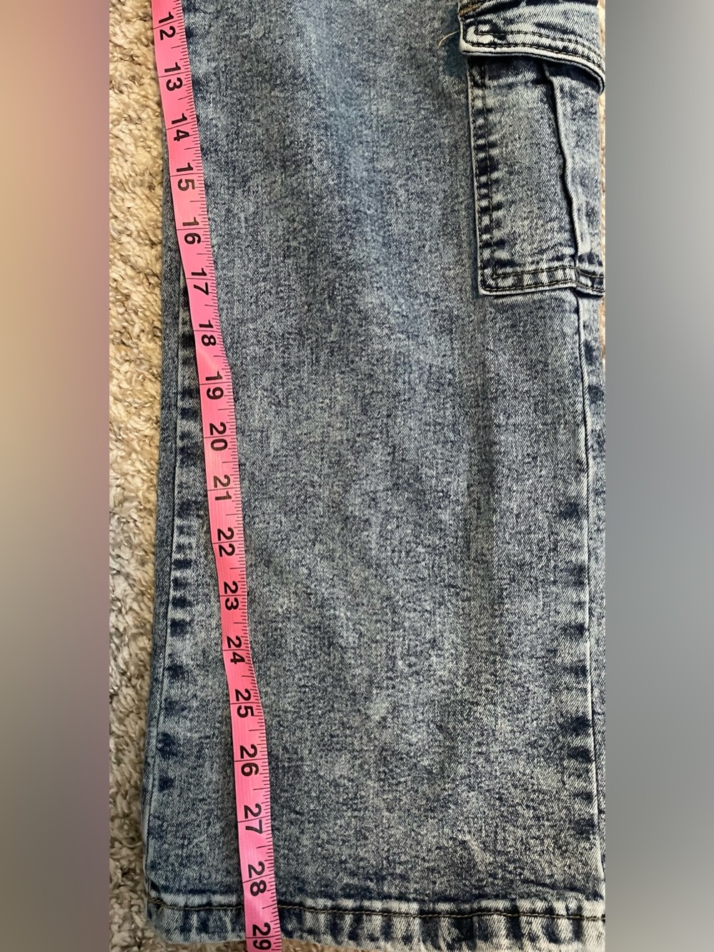 Love SoHo Women’s Cargo Denim Pants in Washed Blue size 0 - Picture 4 of 5